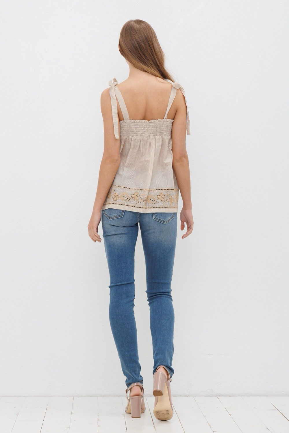 Pretty Little Embroidered Striped Top