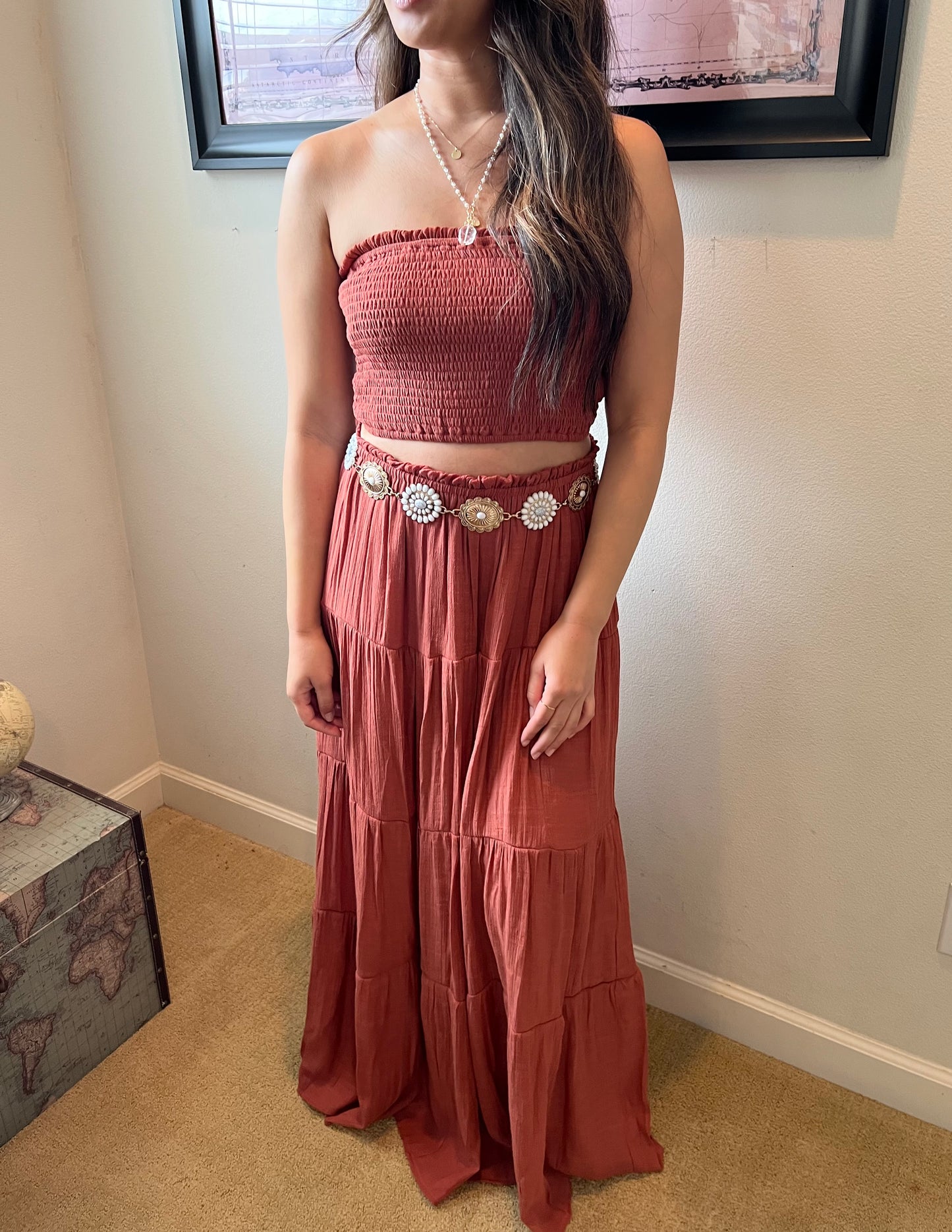 Smocked Tube and Skirt Set
