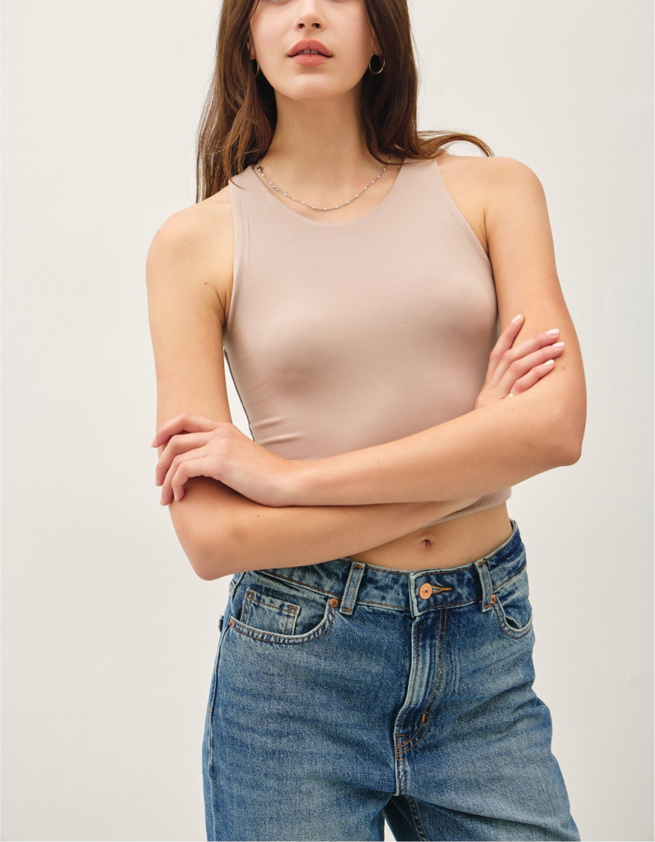 High Neck Cropped Tank