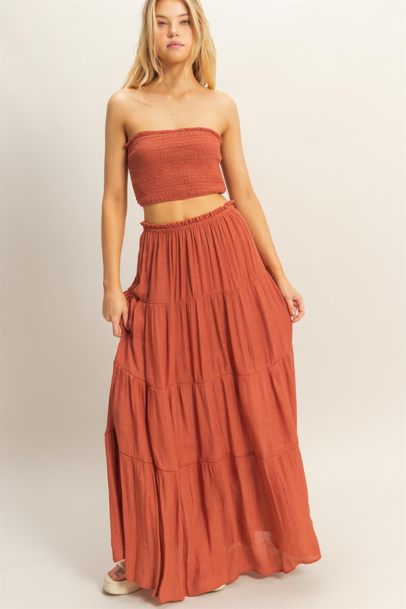 Smocked Tube and Skirt Set