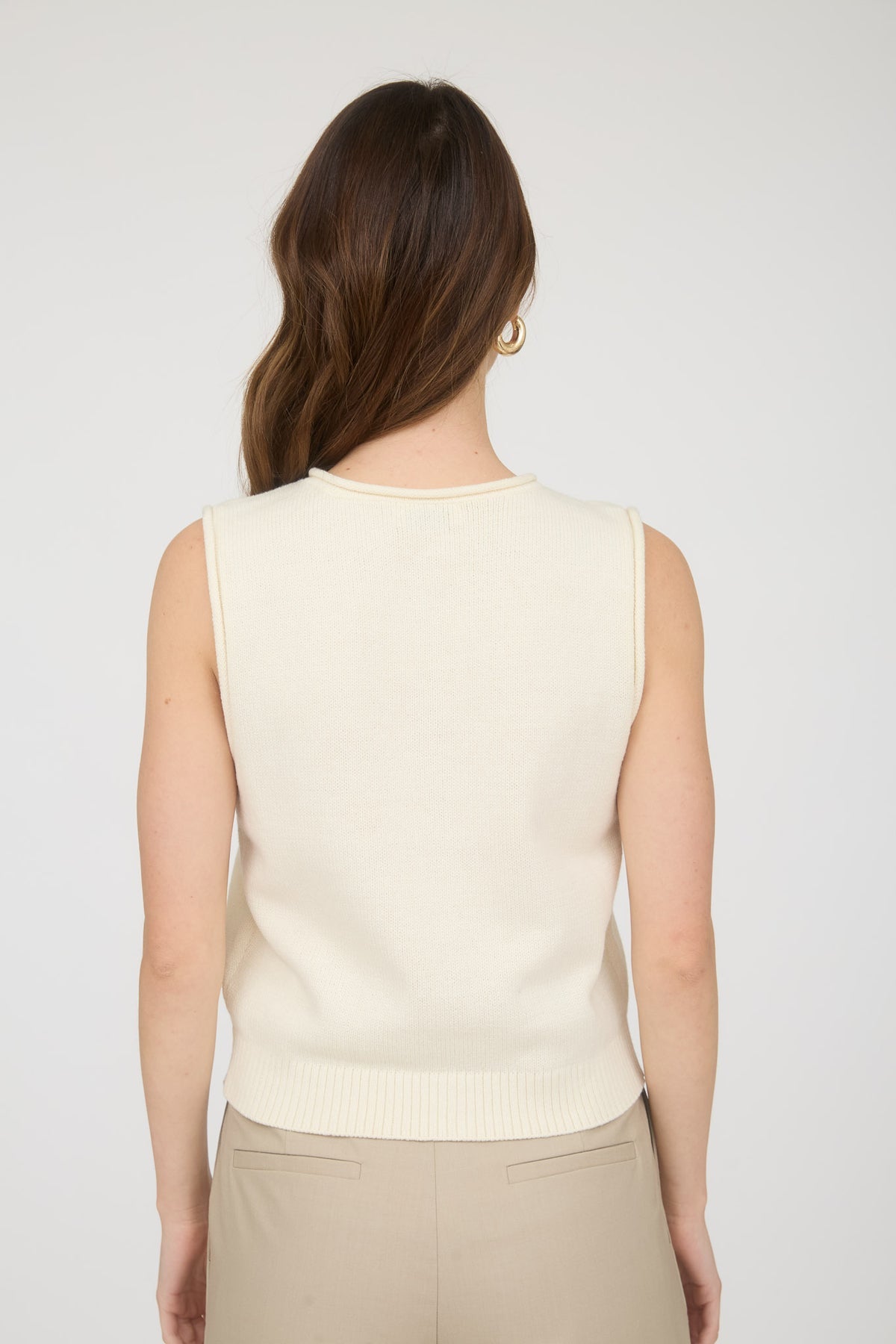 Knit Cardigan Vest Top