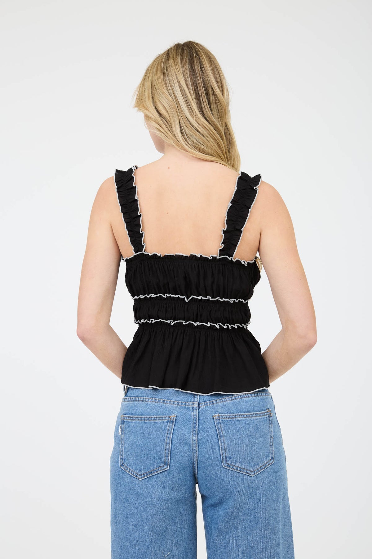 Ruched Contrast Top