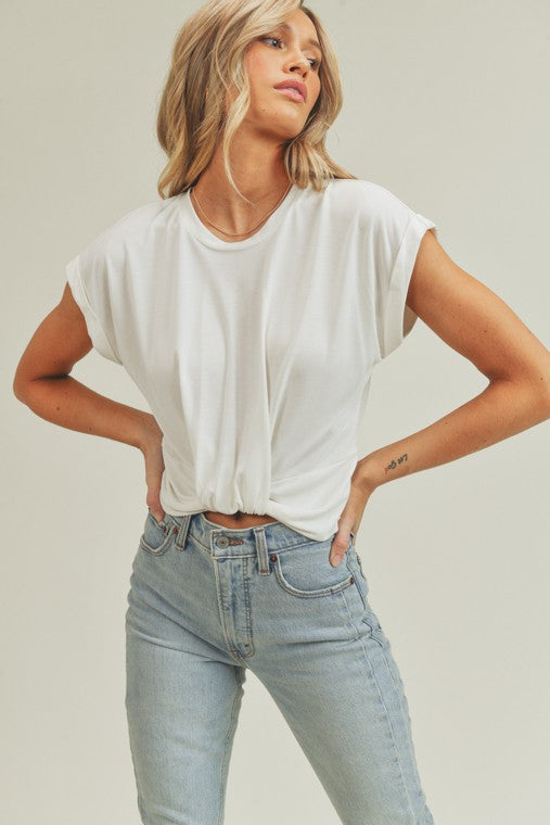 Twisted Front Muscle Tee