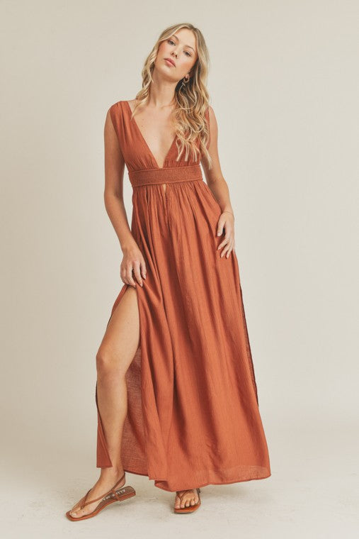 Cherlynn's Double Slit Maxi Dress