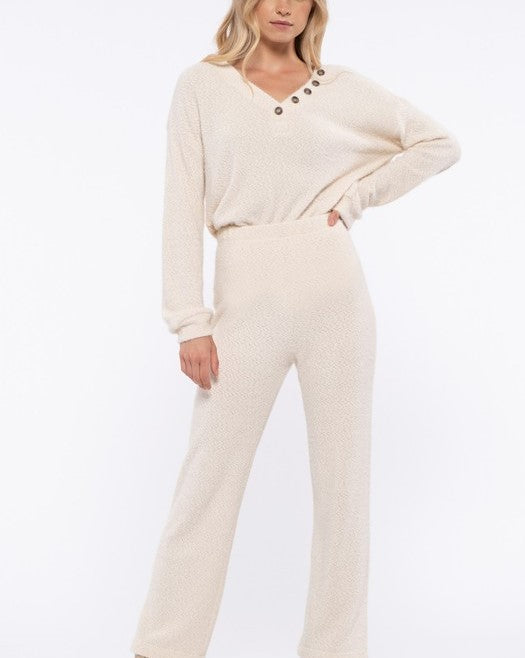 Cozy Henley Knit Combo Set