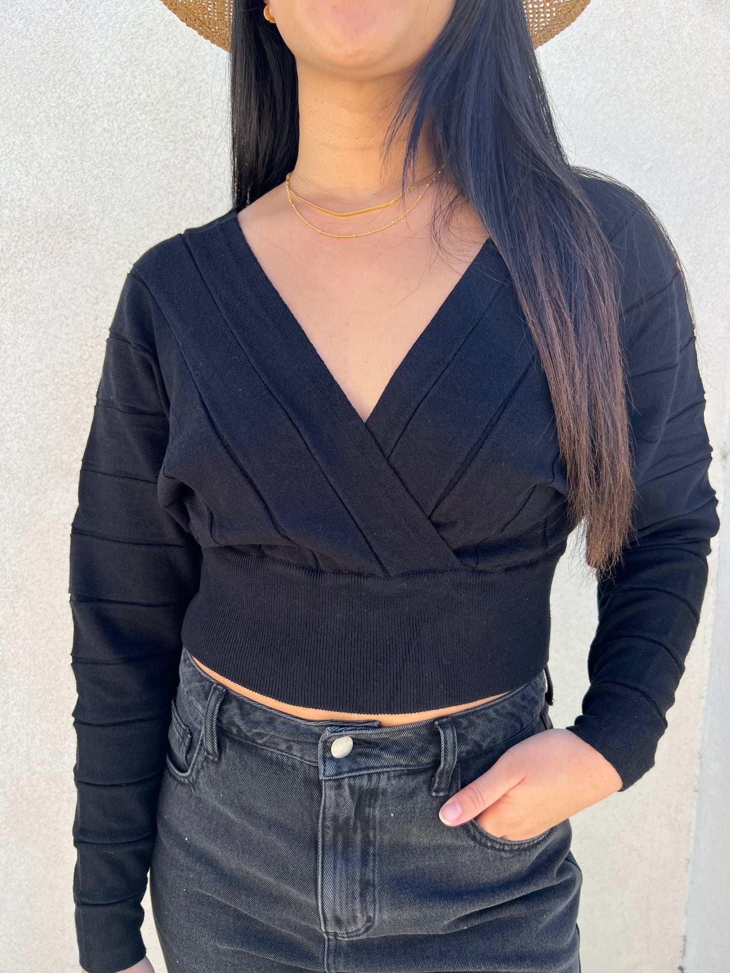 Overlap Sweater Top