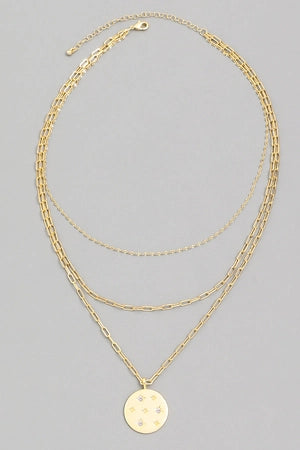 Layered Chain Coin Pendant