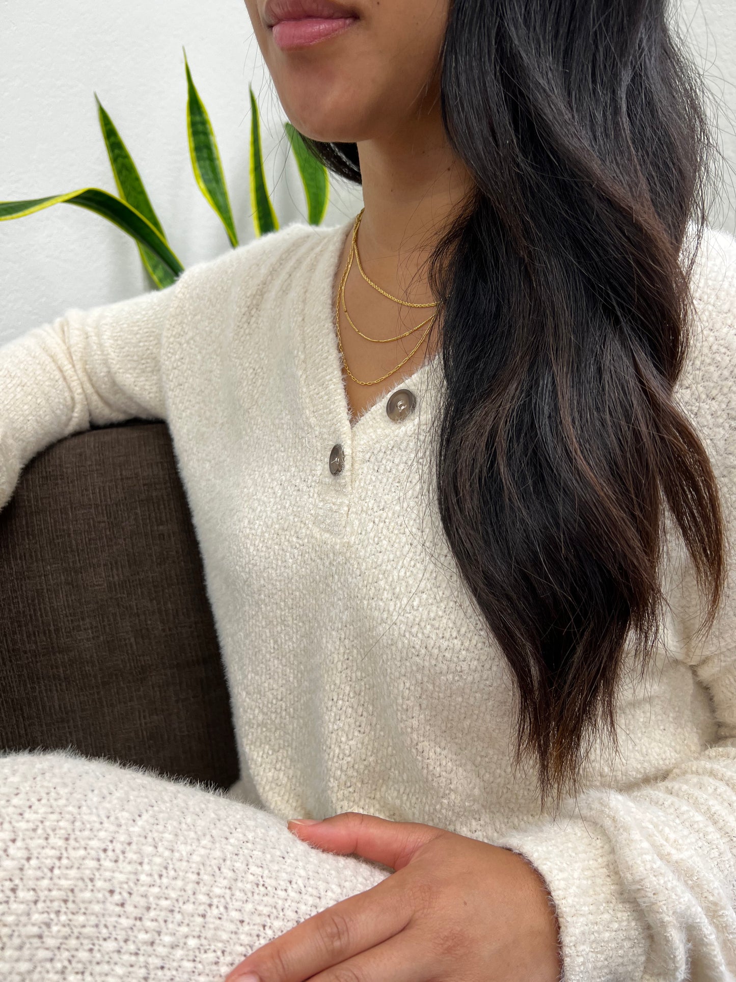 Cozy Henley Knit Combo Set