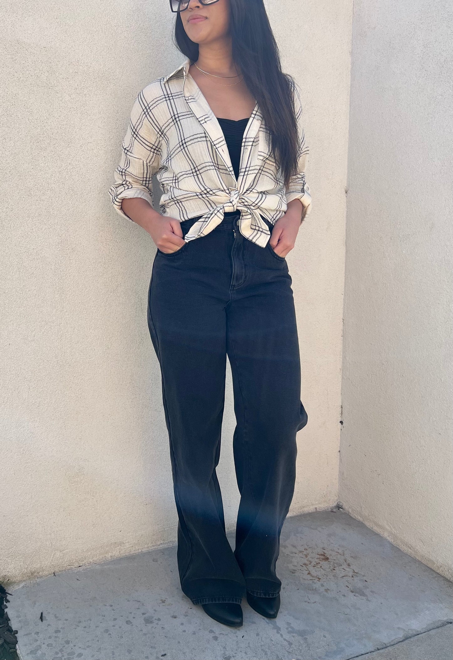 Stylish High Waisted Wide Cut Jeans