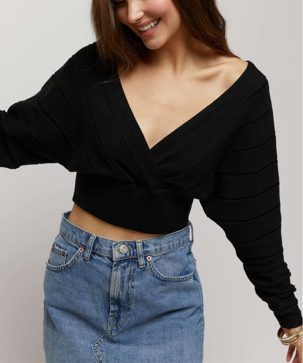 Overlap Sweater Top