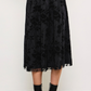 Velvet Floral Mesh Midi Flowy Skirt