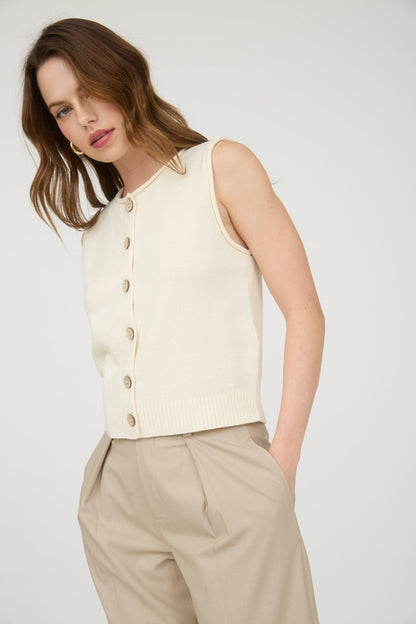 Knit Cardigan Vest Top