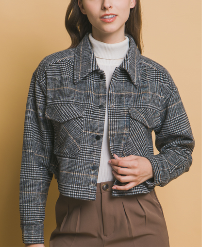 Plaid Cropped Shacket