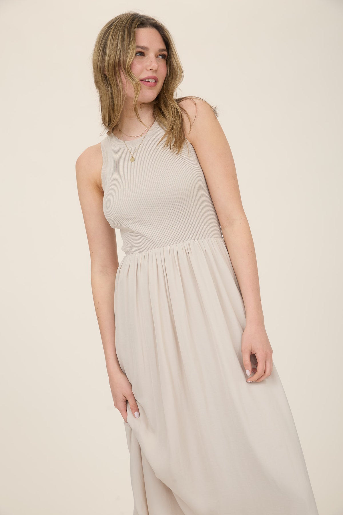 Sophia’s Knit Mixed Media Dress