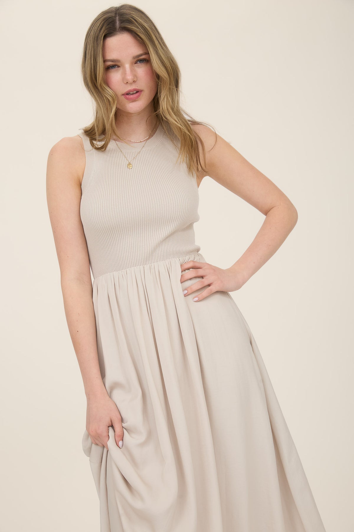 Sophia’s Knit Mixed Media Dress