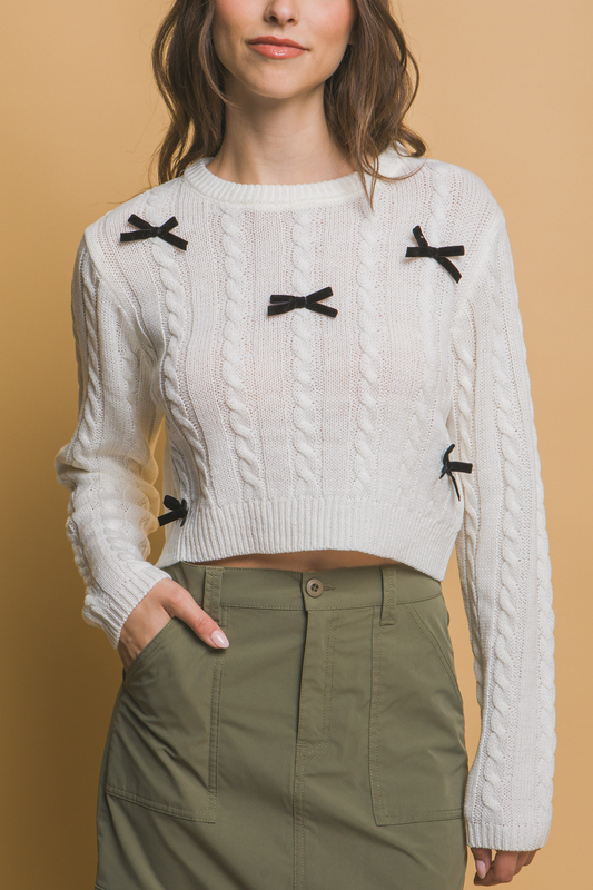 Cropped Bow Sweater