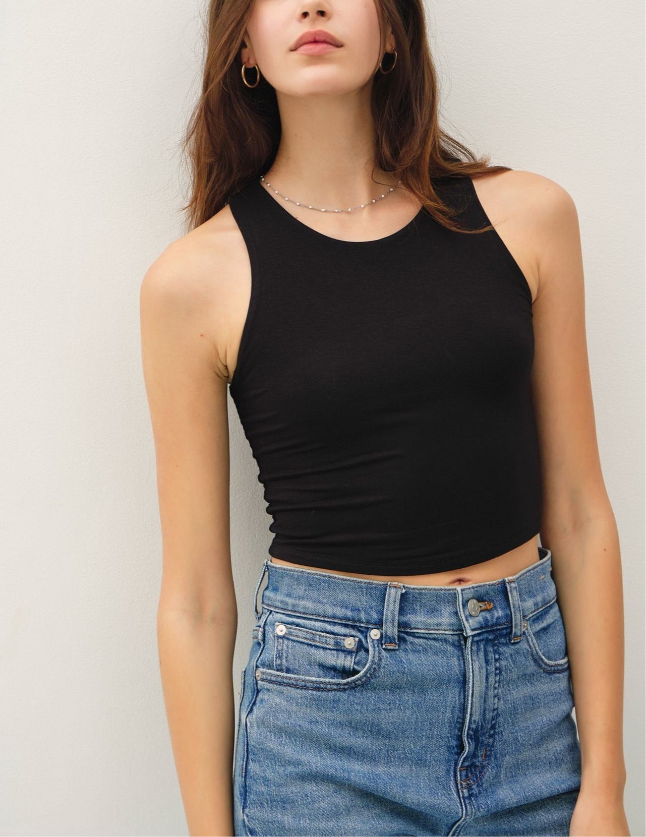 High Neck Cropped Tank