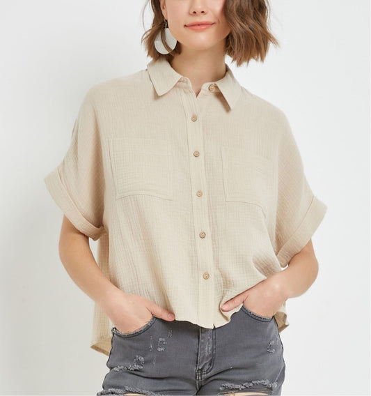 Relaxed Fit Gauze Shirt