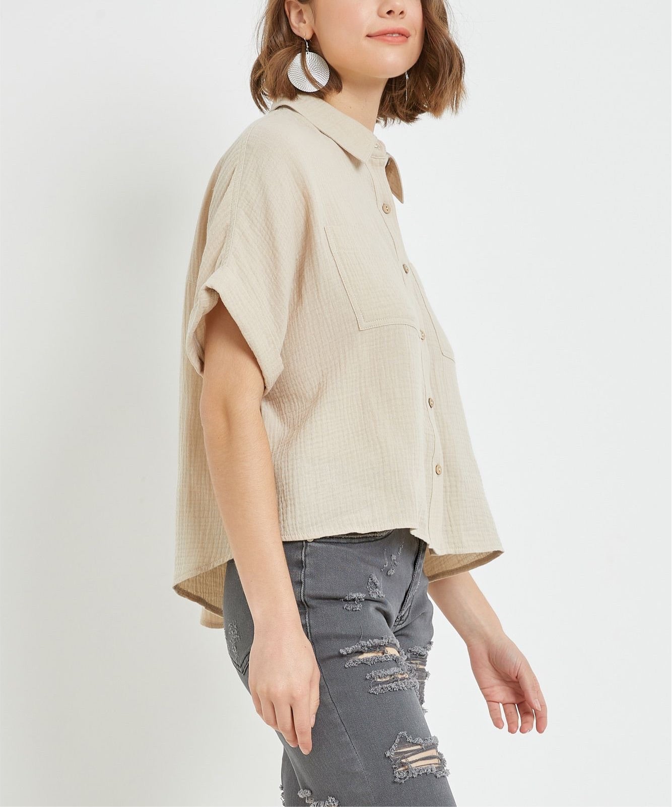 Relaxed Fit Gauze Shirt