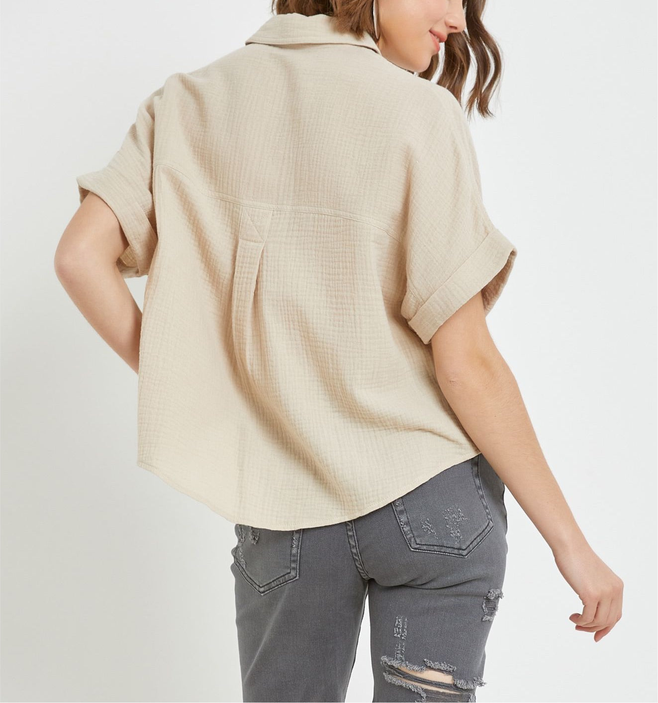 Relaxed Fit Gauze Shirt