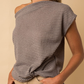 Front Twist Waffle Knit Top