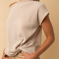 Front Twist Waffle Knit Top