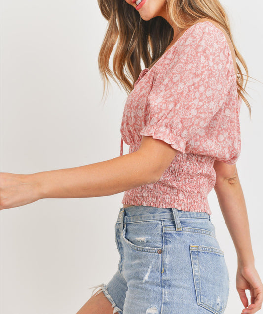 Made You Blush Floral Top