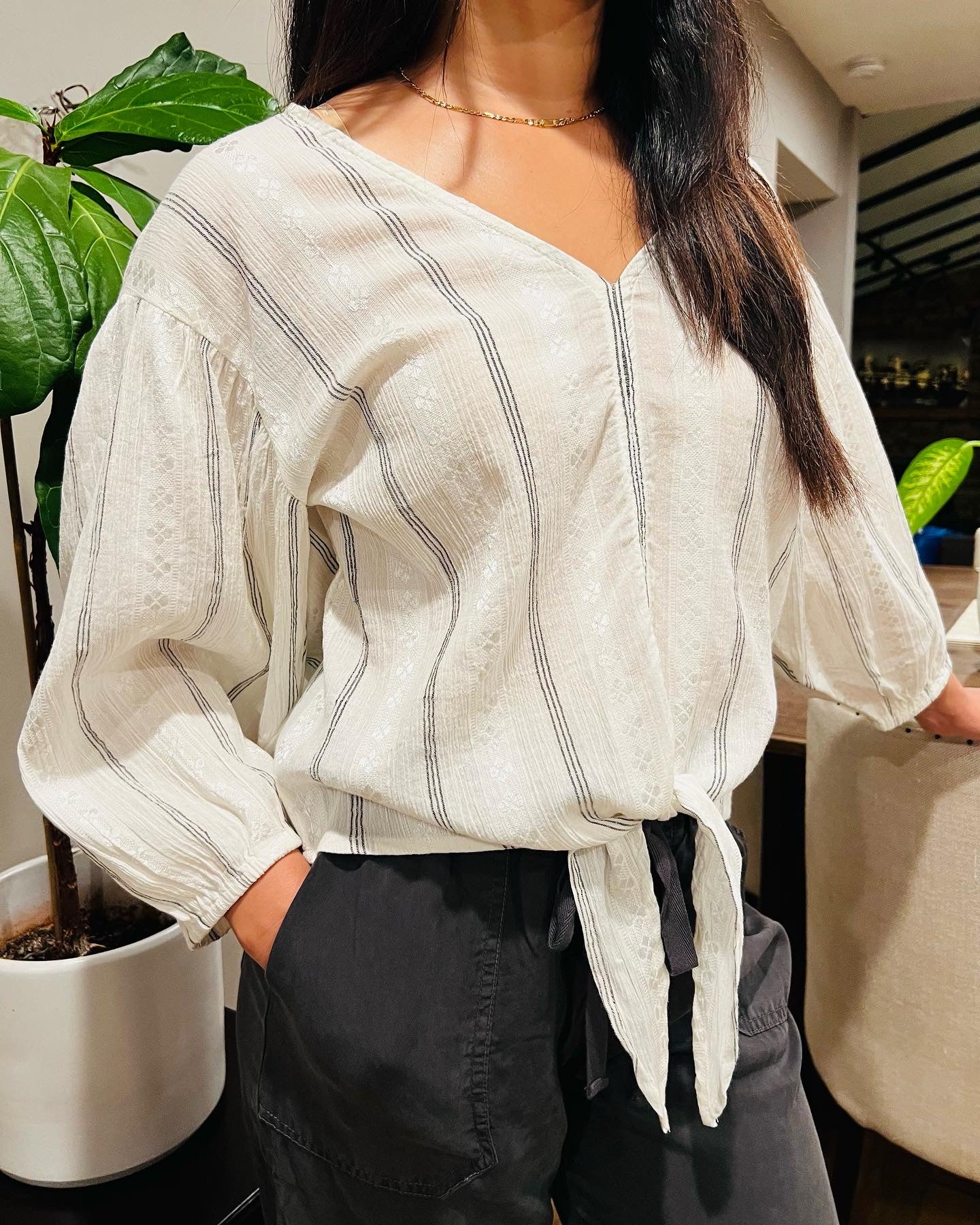 Boho Front-Tie Long Sleeve